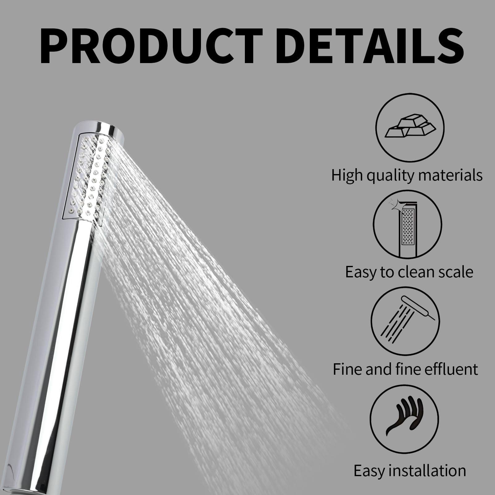High Pressure Handheld Shower Head Water Saving Shower Head with Easy-Cleaning Silicone Nozzles, Comfort Handle - Image 3