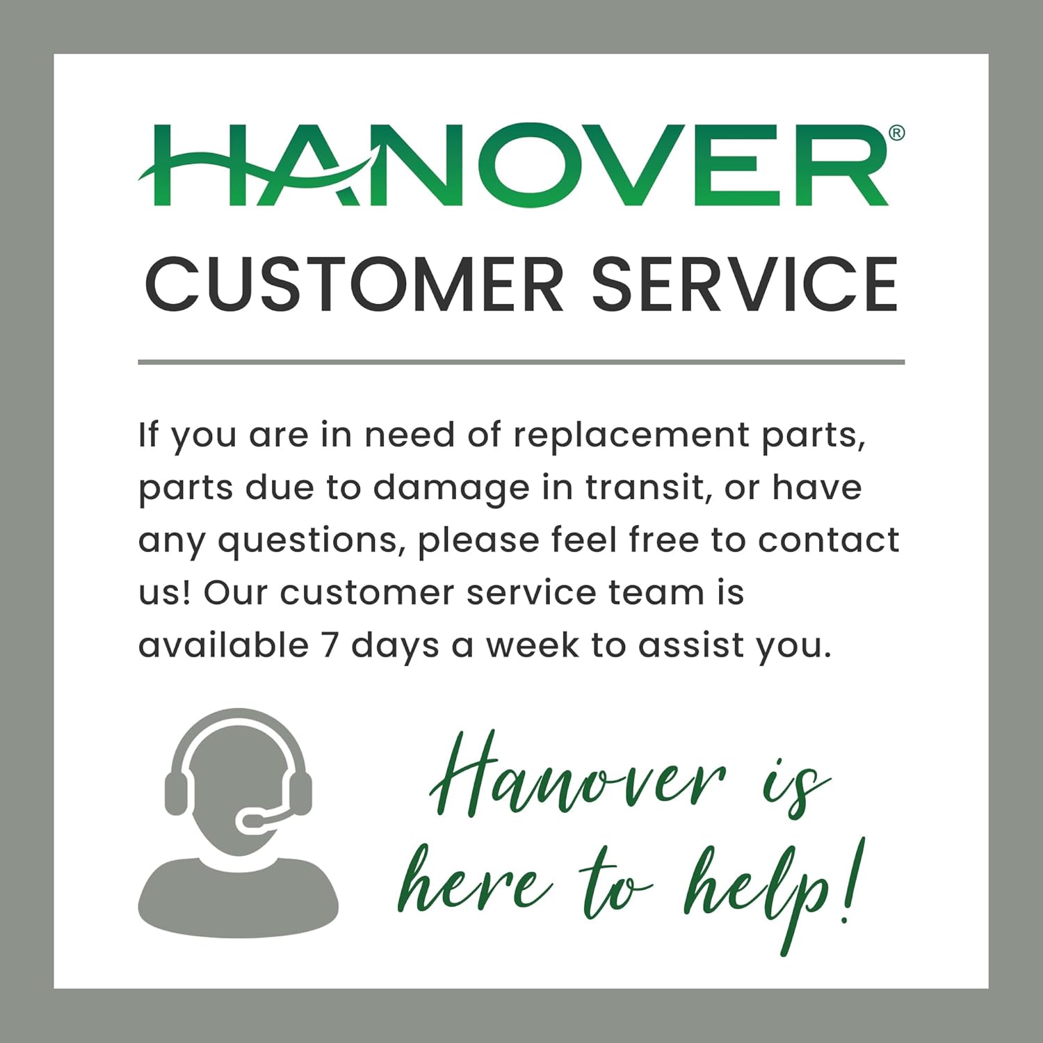 Hanover Customer Service contact information