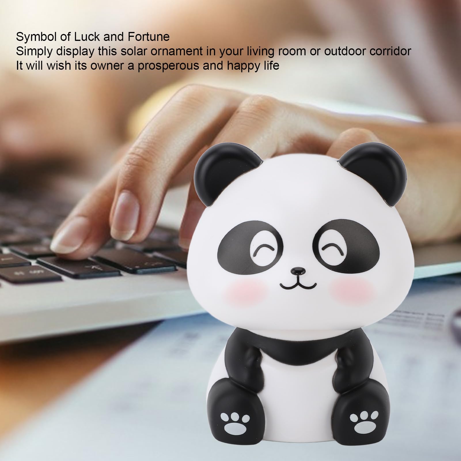 Panda Bobble Heads, Solar Panda Dashboard Ornament, Panda Car