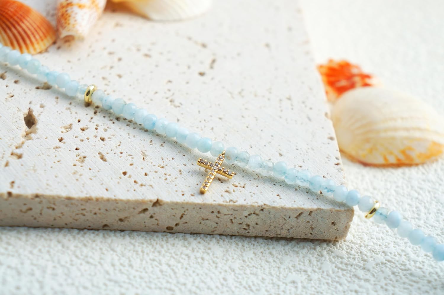 Handcrafted Gemstone Choker Necklace - Natural Jade & Crystal Beads with 14K Gold Plated Accents, Elegant Adjustable 16"-18" Strand for Women, Boho Chic Jewelry Gift (Gift Box Included) - Image 7