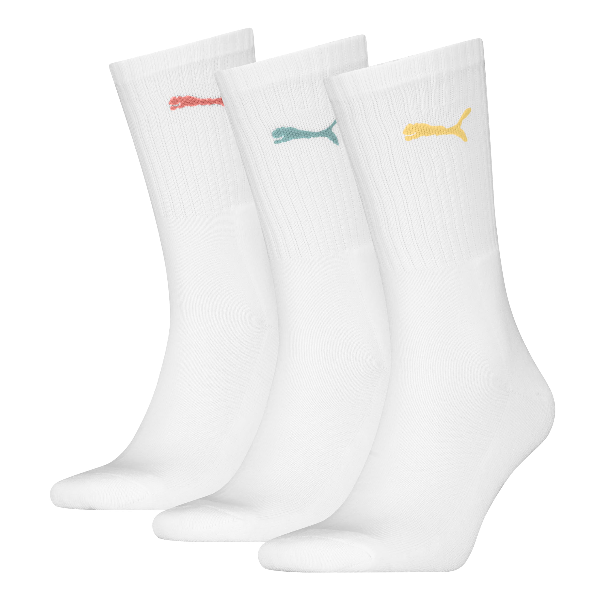 Puma Unisex White Combo 7312 Crew Sock, 35-38 (Pack Of 3)
