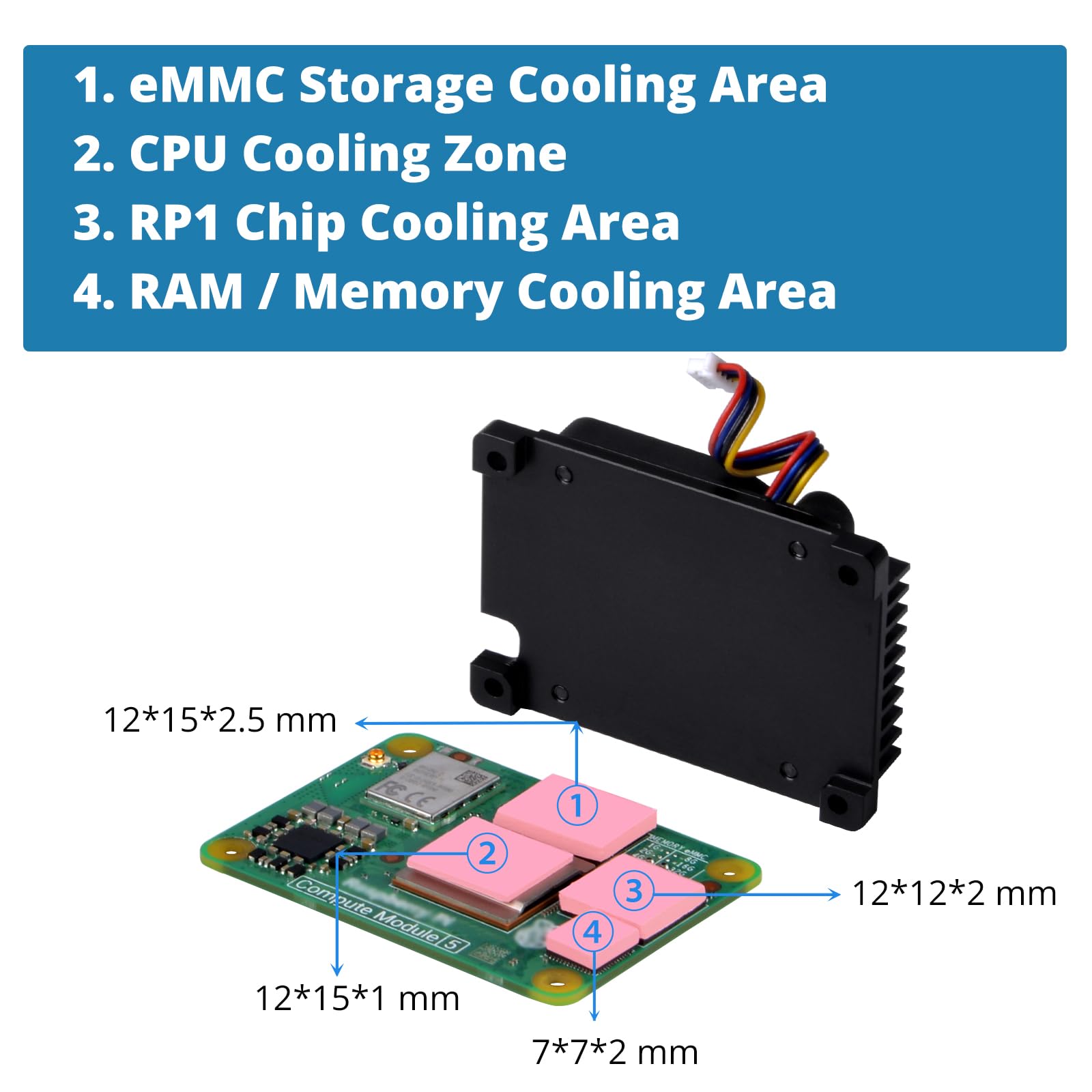 Amazon.co.jp: GeeekPi Raspberry Pi Compute Module 5用 アルミ