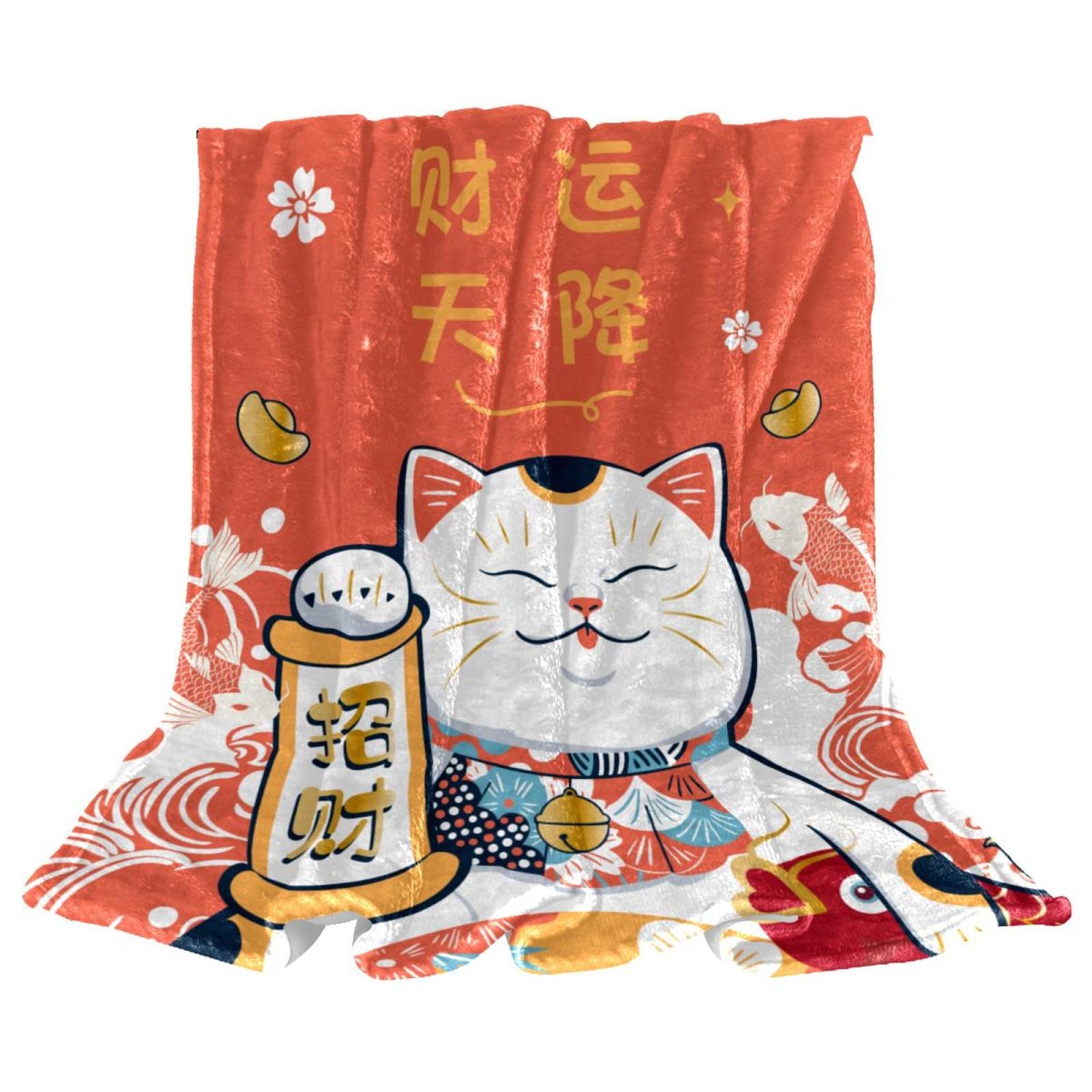 Couvertures chaudes et douces motif chat rouge pour un intérieur réconfortant