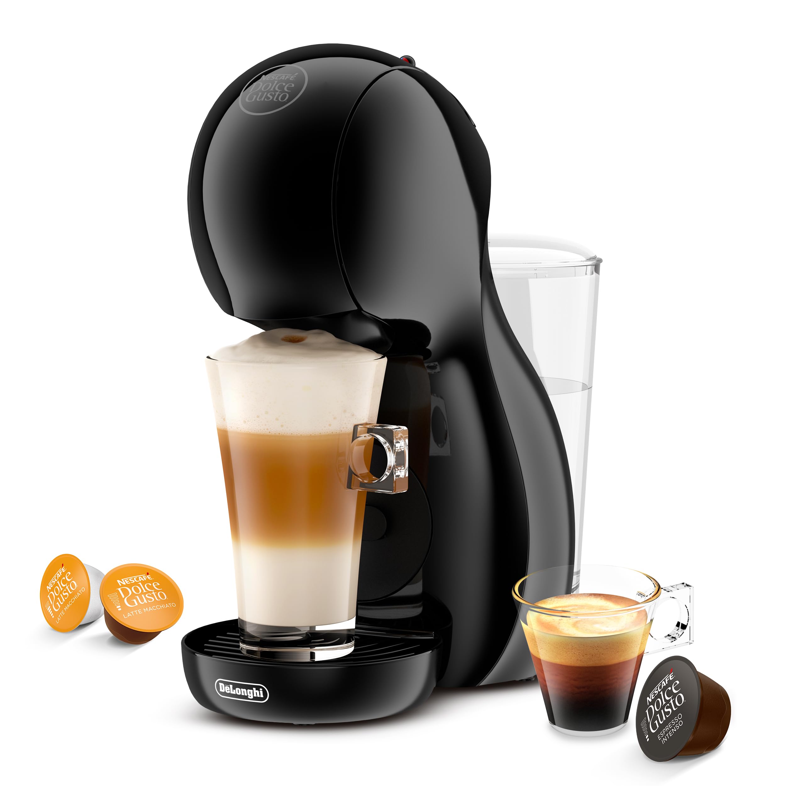 De'Longhi Nescafé Dolce Gusto Piccolo XS EDG210.AB, Cafetera de Cápsulas con Diseño Compacto, Apagado Automático, Bebidas Frías y Calientes, 15 Bares de Presión, Negro