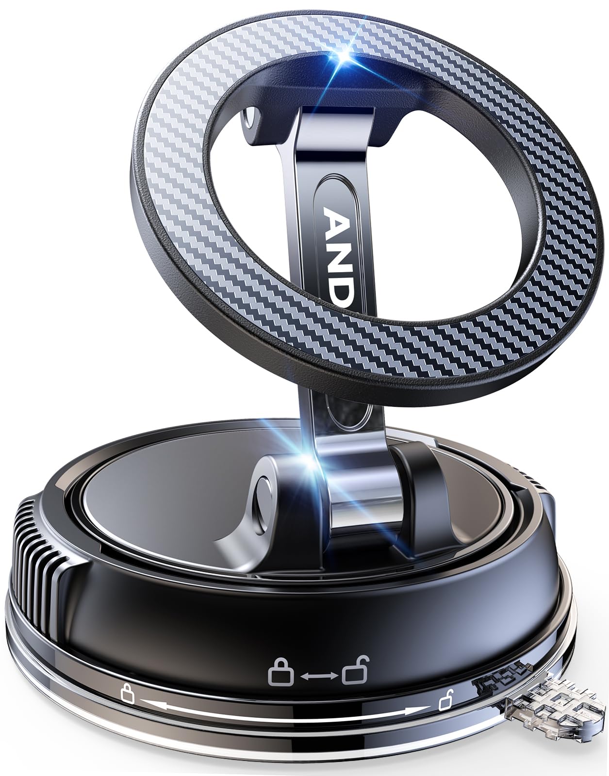 ANDERY Soporte para teléfono de coche para Magsafe [78+LBS de succión más fuerte y 2400gf magnético] Montura de teléfono de coche ajustable en 360°, soportes de teléfono para tu coche para iPhone 17