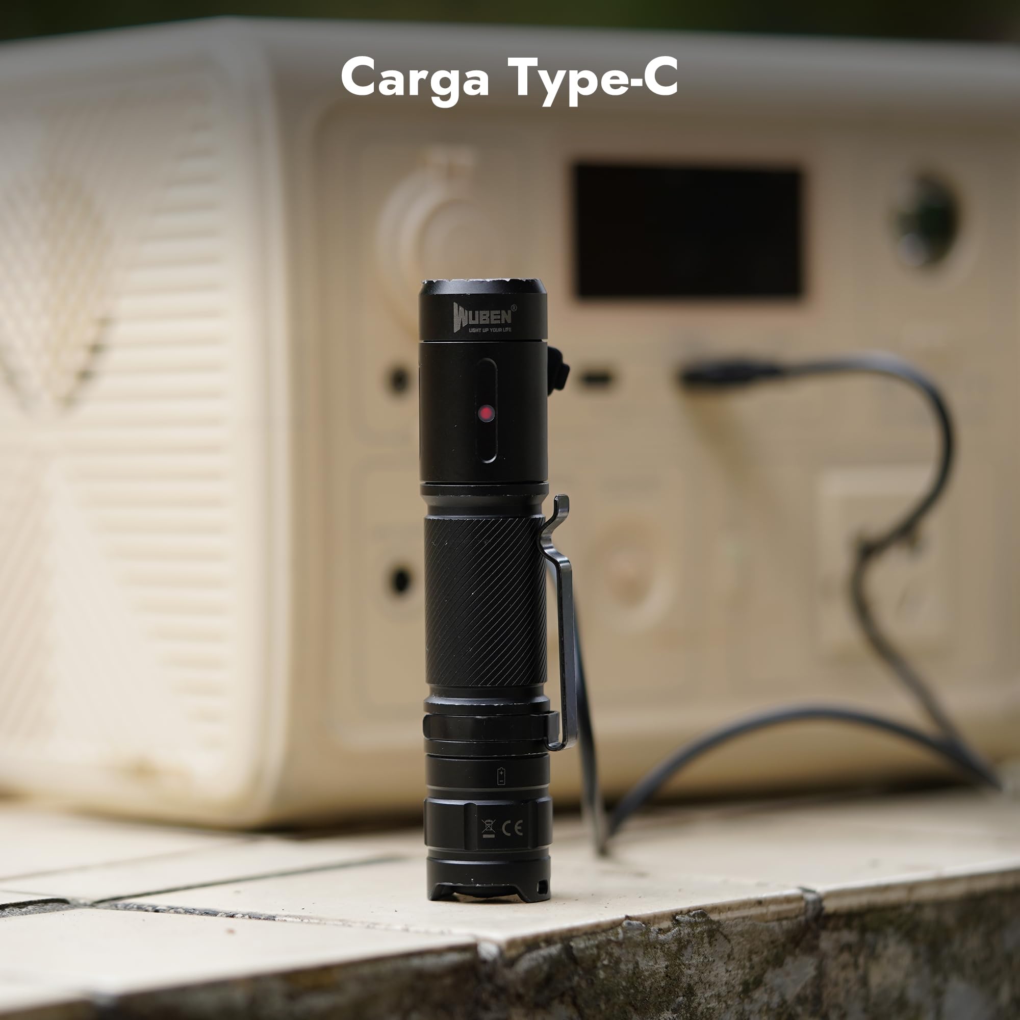 WUBEN C3 Linternas LED Alta Potencia 1200 Lúmenes, Linterna LED Recargable USB Táctica Militar Potente, Linterna Led Pequeña a Pilas, IP68 Impermeable 6 Modos Portátil Flashlight Emergencia Camping