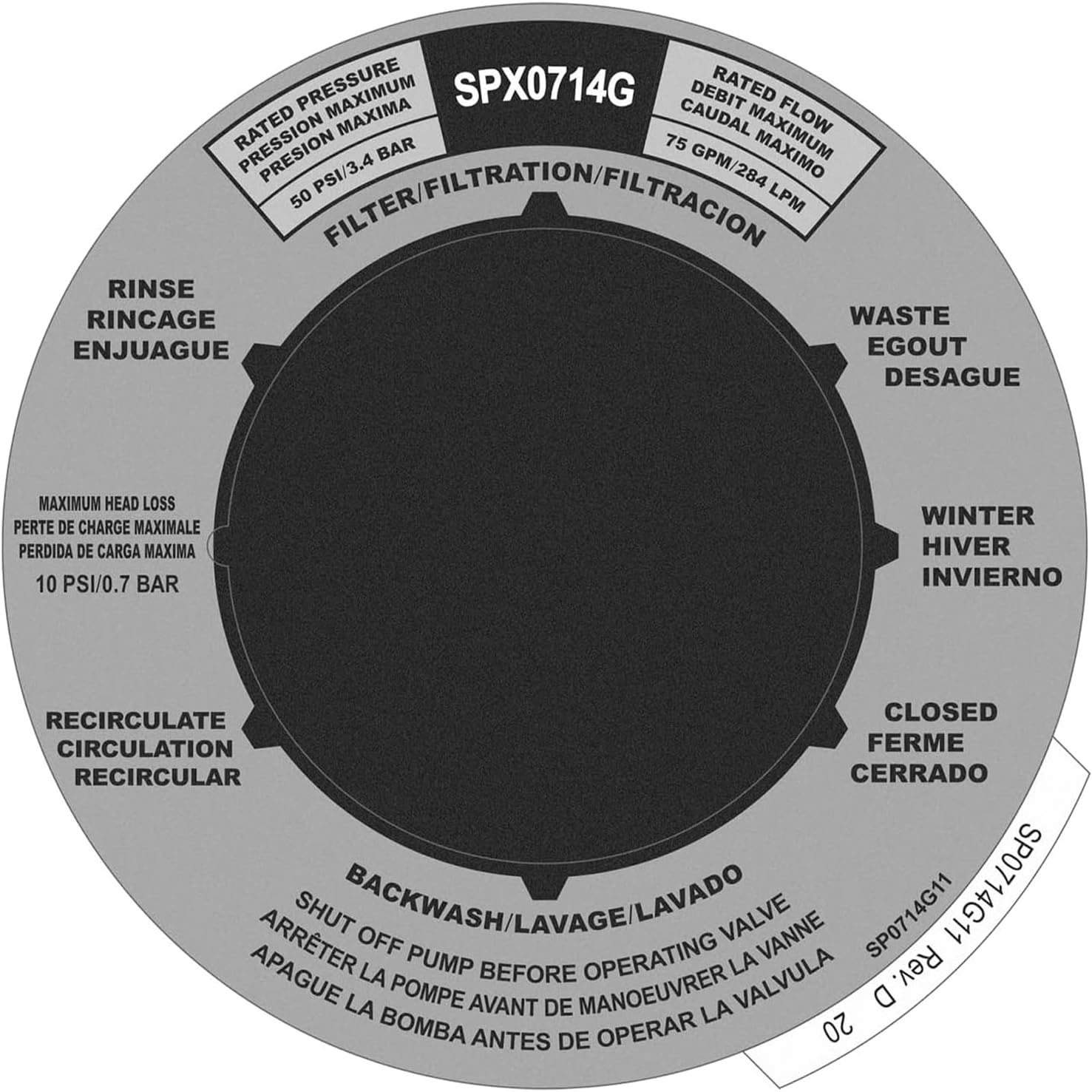 SPX0714CA Joint De Rechange Pour Valves Multiports Et Systèmes De