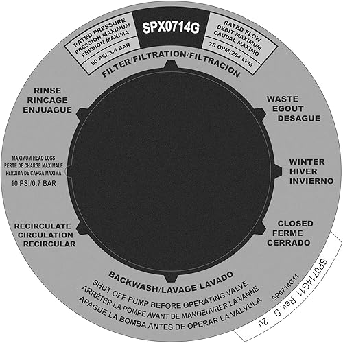 Miniatura 1 de ArrogantF Etiqueta de válvula multipuerto SPX0714G Reemplazo para válvulas multipuerto Hayward modelo SP714T SP0714T, para piezas de repuesto de