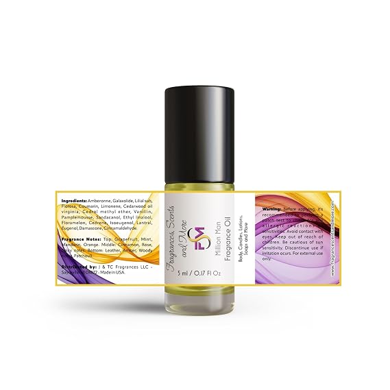 Million Man Fragrance Oil - 0.17 Fl Oz Glass Roll On (5ml)