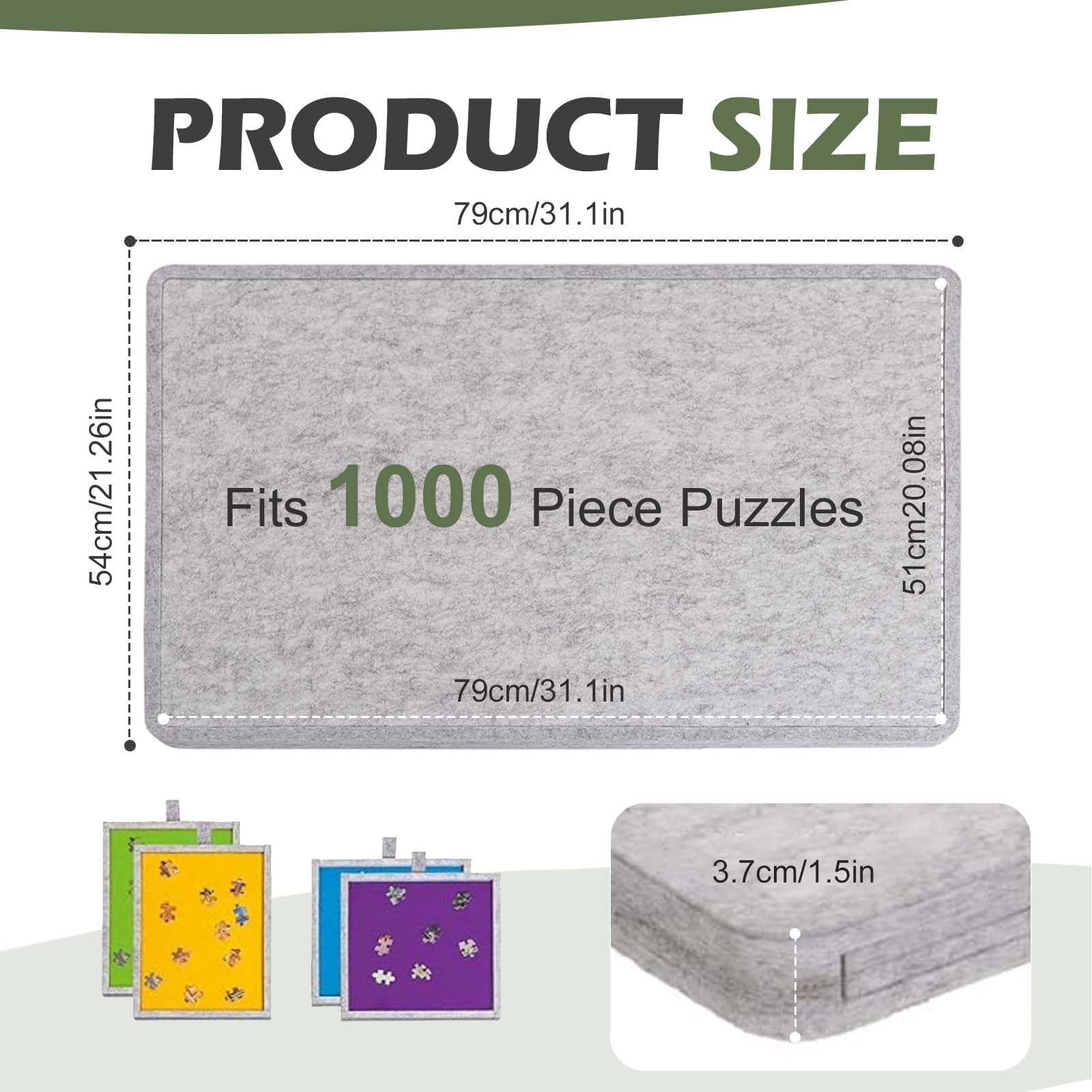 Tapis Puzzle 1000 Pieces Table Puzzle Inclinable Plateau Puzzle Table De Puzzle Tapis Puzzle avec Tiroir Table à Puzzle Ultra-LéGèRe en Feutre