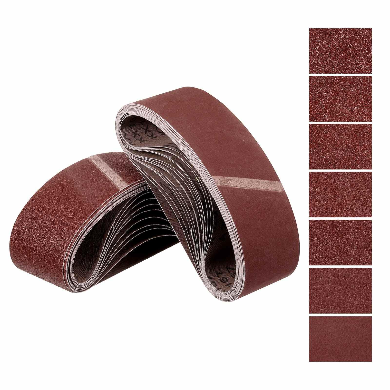 Kozelo 20 Pcs Sanding Belts 76mm x 533mm 40/60/80/120/150/240/400 Grit Aluminum Oxide Abrasive Sandpaper for Metal Grinding Wood Working Deburring Weld Rust Paint Removal โ image 1