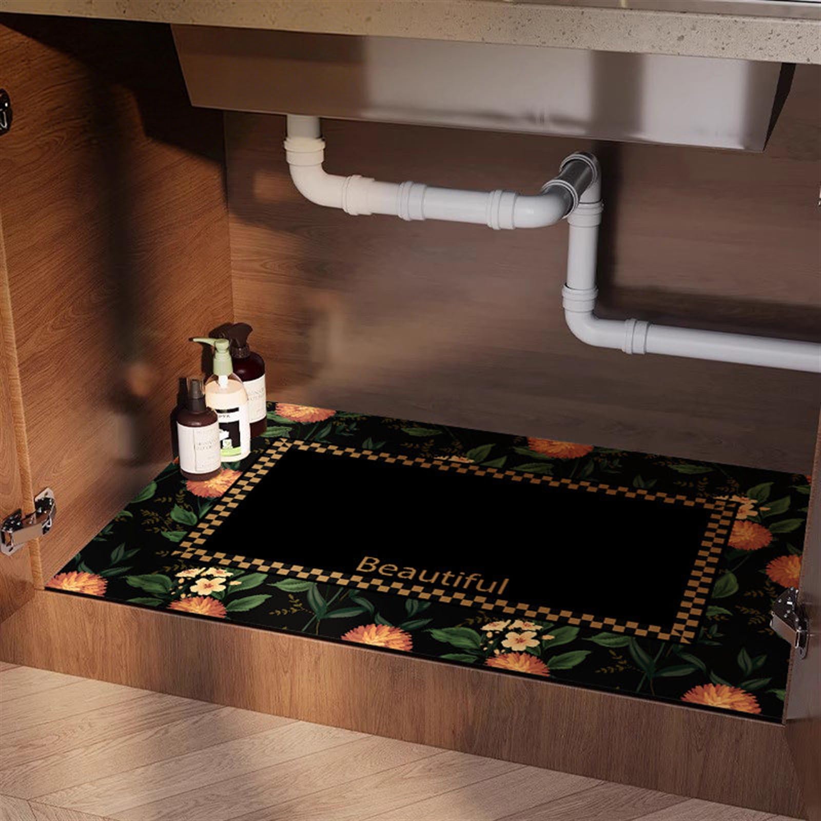 Alfombrilla protectora impermeable para debajo del fregadero y bandeja de maletero