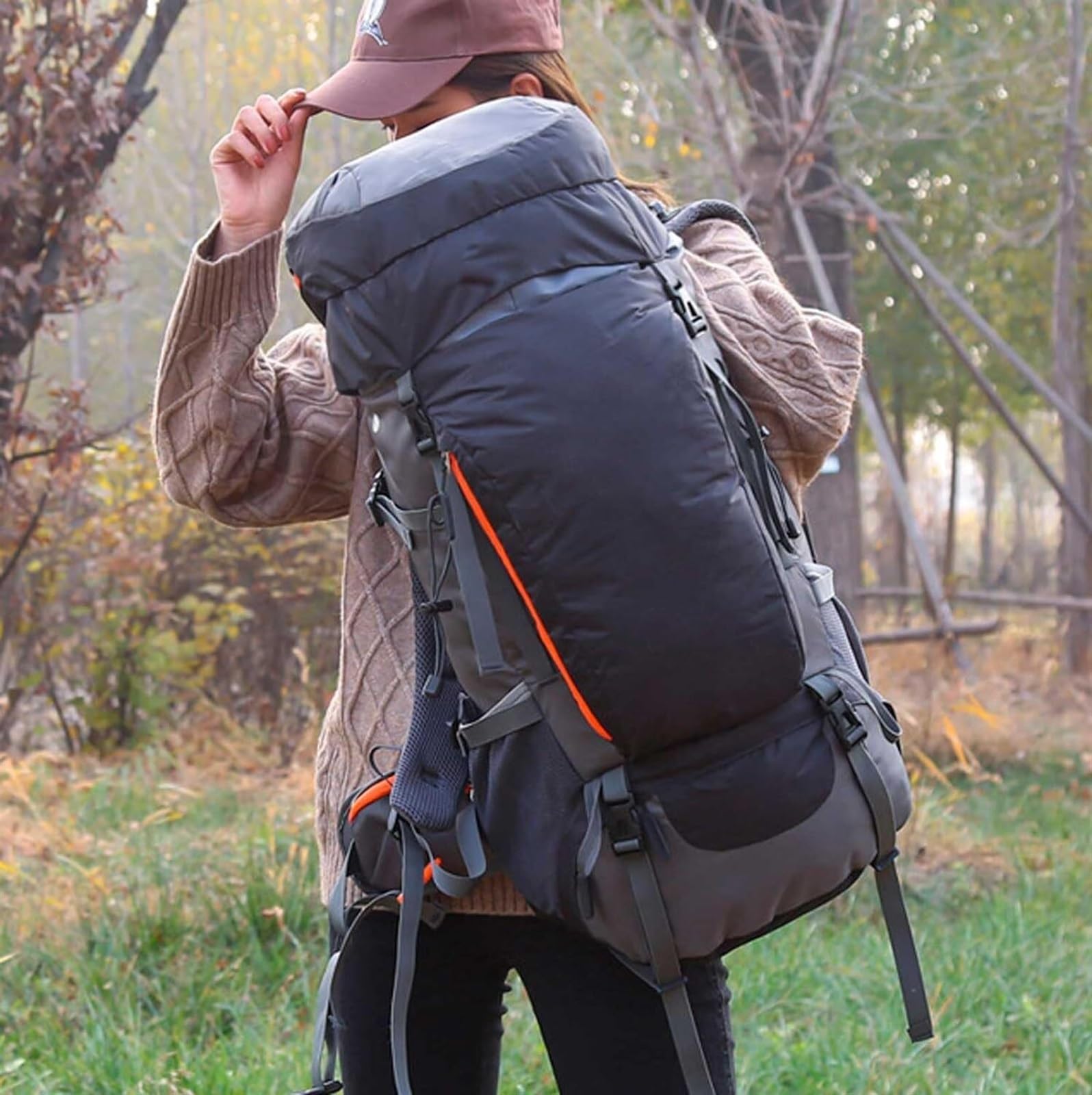 Plecak Turystyczny Plecak Trekkingowy Lekki Plecak Podróżny O Pojemności 65 L, Plecak Turystyczny, Trwały, Poręczny Wodoodporny Plecak Na Kemping Torba Alpinistyczna(Blue)