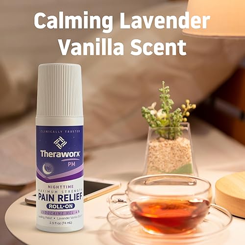Miniatura 7 de Theraworx Alivio del dolor de máxima fuerza nocturna roll-on con lidocaína  2.5 oz  2 unidades
