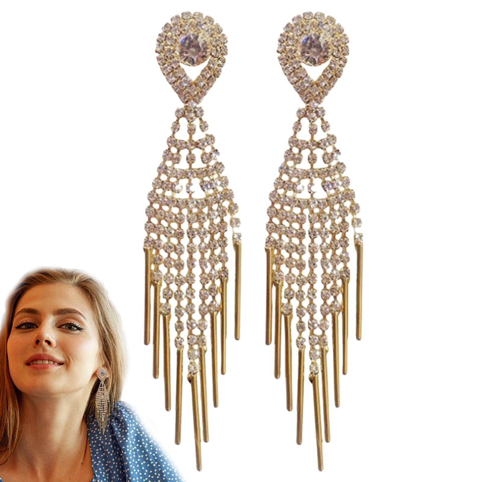 995】Dリングとチェーンタッセルのピアス／イヤリング