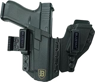 B Bluetac Kydex IWB Holster with Magzine Holder for Glock17/19, Glock 43, Glock 48, P365X/P365XL, P320, CZ P-10C, Fits Different Optics Sight - B