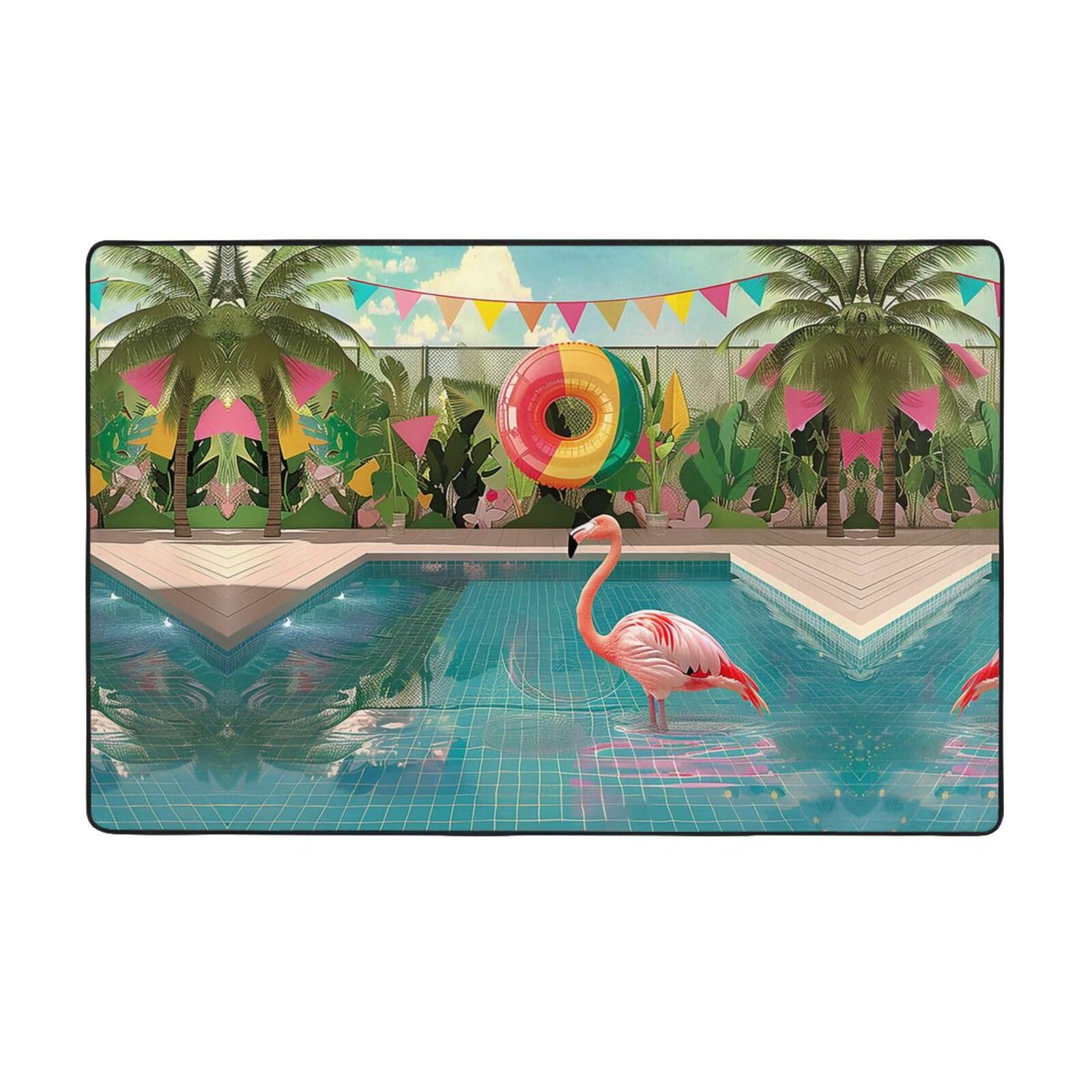 Tapis flamant rose pour une ambiance estivale et cocooning dans votre chambre à coucher