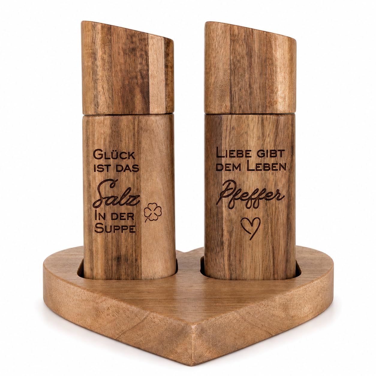 Hochzeitsgeschenk Salz und Pfeffermühle Holz Set – Geschenke zur Hochzeit für Brautpaar – Einzugsgeschenk Haus & Verlobung Geschenk – Hochzeitsgeschenke Ideen Holz Mühlens