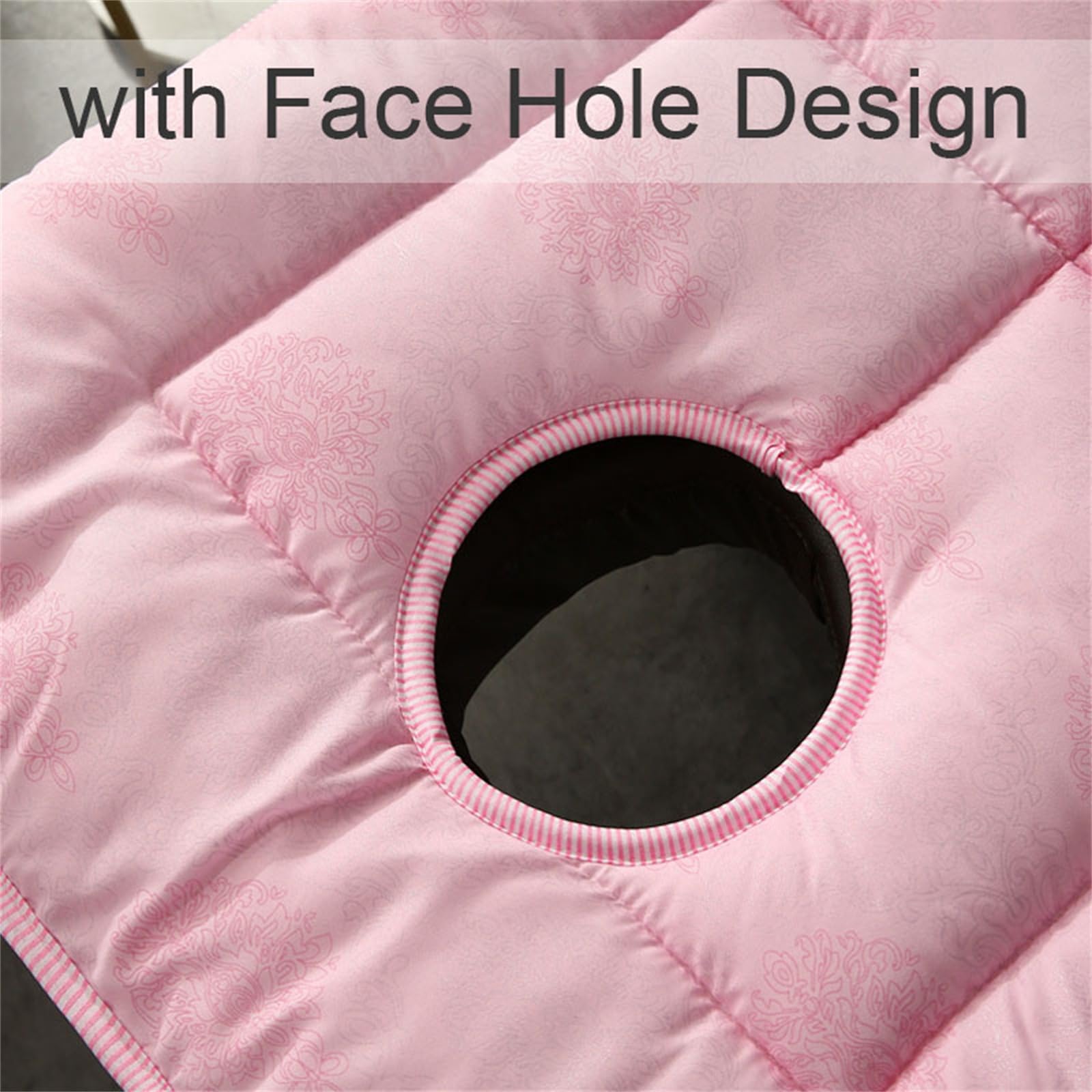 Highdi Matelas de Lit de Beauté avec Trou pour Le Visage, Pliable Doux Conforts Matelas Salon de Beauté à Tête Carrée pour Spa, Table de Massage, Lit de Massage (80x190cm,Rond-Blanc)