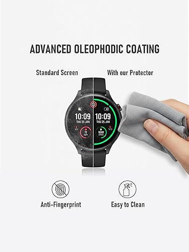 Miniatura 6 de Protector de pantalla para reloj inteligente Michael Kors MKGO Gen 5E de 1.693 in (1.693 in), vidrio templado, antiarañazos, sin burbujas, fácil