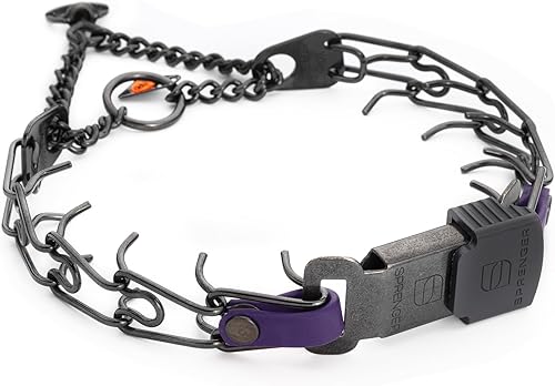 Miniatura 17 de Collar para Perro Herm Sprenger de Acero Inoxidable Negro con Hebilla de Liberación Rápida ClicLock y Inserción de Biothane Collar de Entrenamiento
