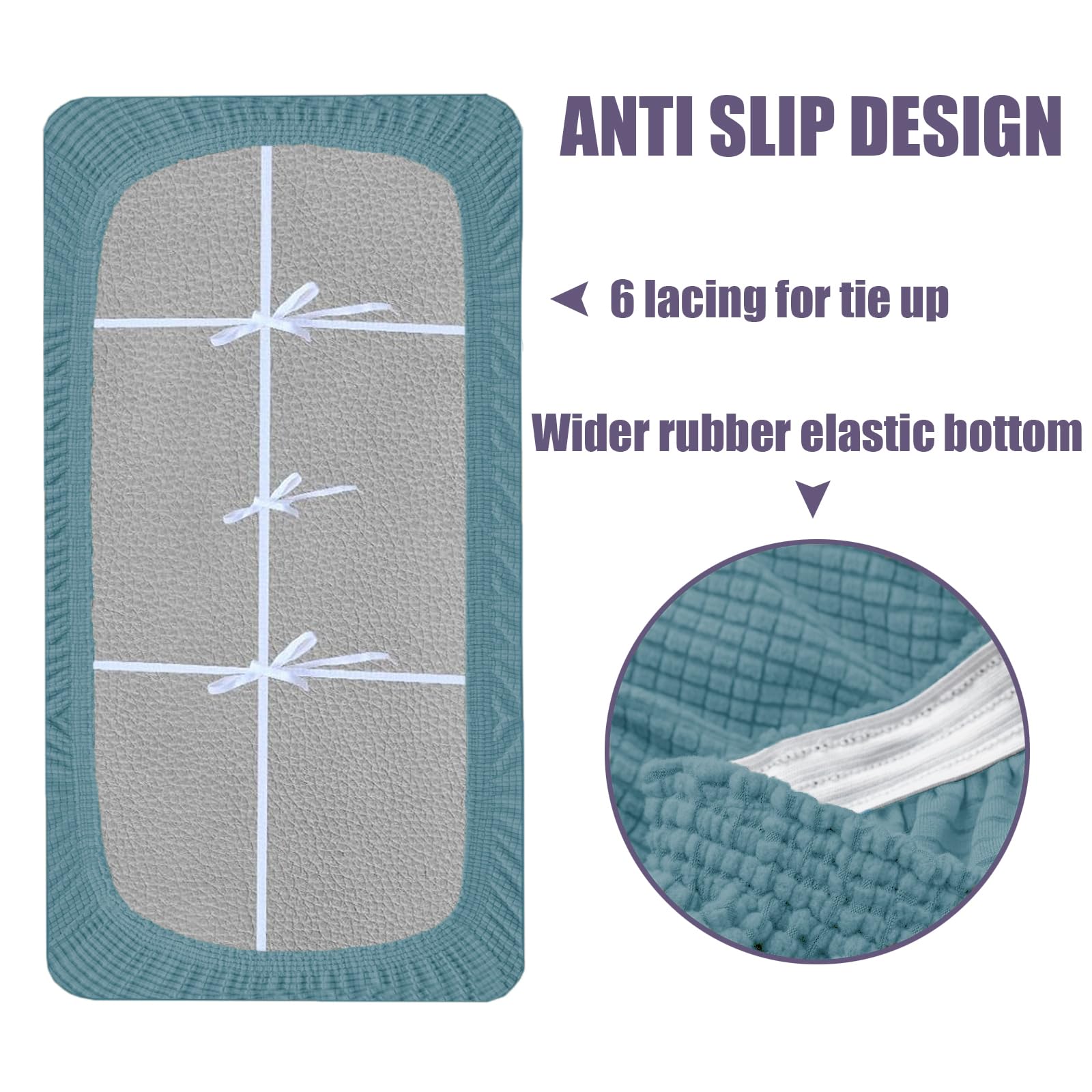 SYLC 2 Piezas Fundas De Cojín para Comedor Jacquard Elástica, Funda De Cojín para Autocaravana Funda De Asiento De Caravana Cojines De Repuesto RV (Blue,Set of 2)