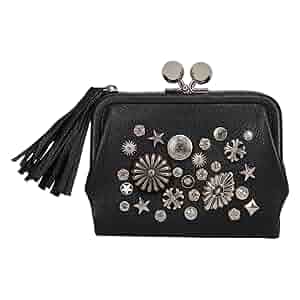 Amazon | [ペルケ] マルチスタッズがま口二つ折りウォレット | 財布