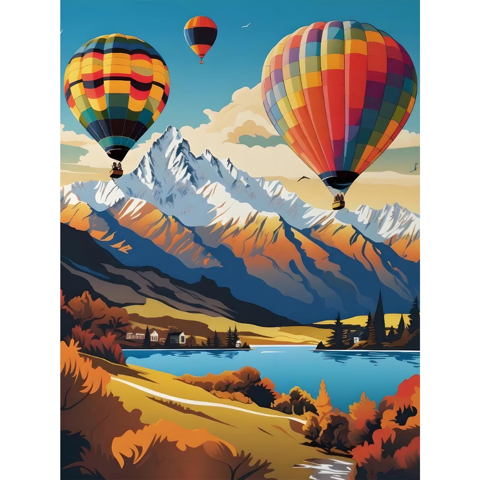 Cytheron Cydp1p05 Diamond Art Kits, 5D Snow Mountain Diamond Painting For Adults, Diy Mountain Lake Landscape Full Round Dots Drill Gem Art Kits For Gift Home Wall Decor 12X16 Inch