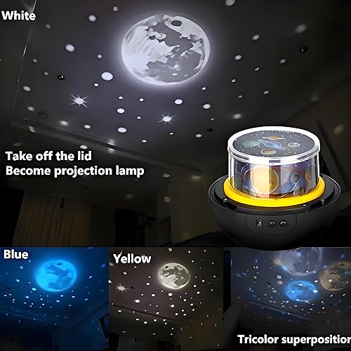Miniatura 5 de TOURACE Proyector de sistema solar, luz nocturna de estrella para niños, juguetes de planeta, luz espacial, proyectores de universo, lámpara