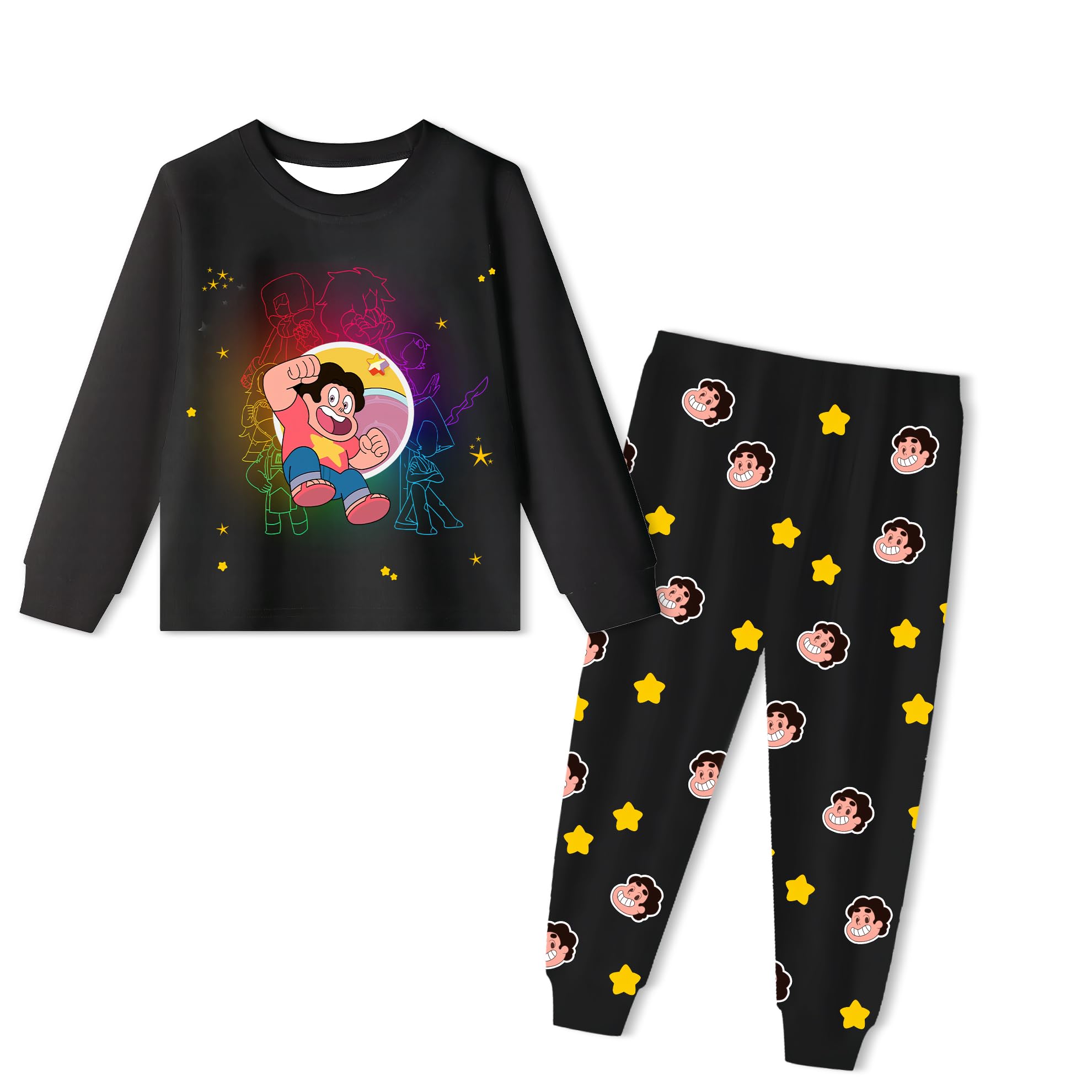 Steven Universe Pants Set For Boys 2pcs Long Sleeve Cartoon Print Costume For 4-12 Years Kids