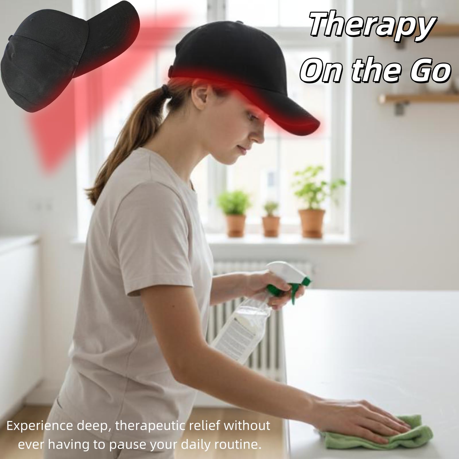 Rote & Blaue Lichttherapie-Kappe mit Vibrationsmassage, 120 LEDs 470nm/660nm/850nm Infrarotlicht für Haarwohl, mit 3-in-1 Hocheffizienz-Chip, Ein-Knopf 5 Modi