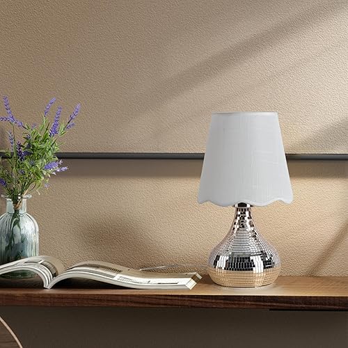 Miniatura 22 de Lámpara de mesita de noche pequeña dorada para dormitorio, mini lámparas de mesa de latón dorado para mesita de noche, lámparas de mesa con pantalla