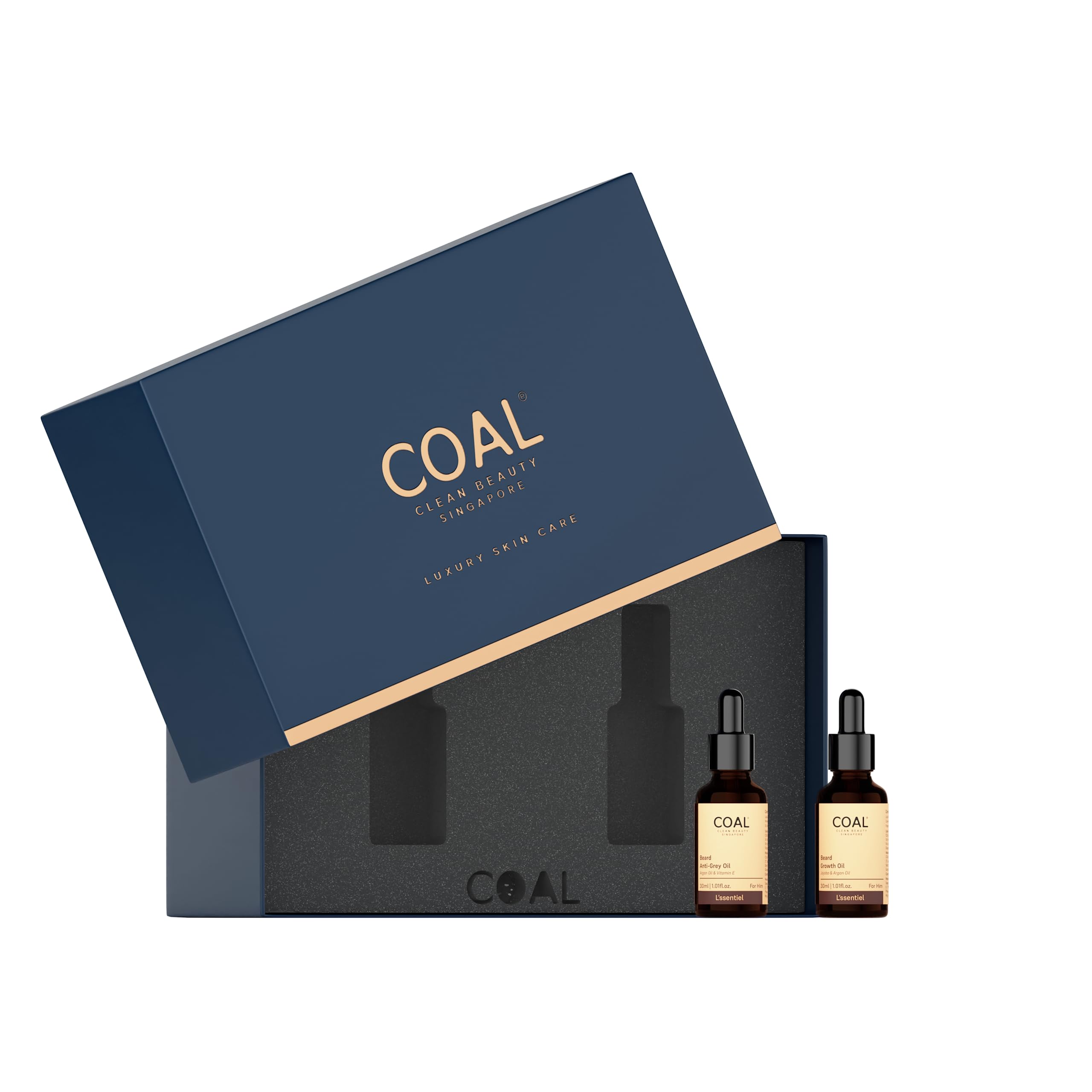 COAL Clean Beauty Beard Care Combo | Beard Growth Oil 30ml & Beard Anti-Grey Oil 30ml | Adds Growth, Volume & Delays Premature Greying | Men | All Beard Types | Pack of 2