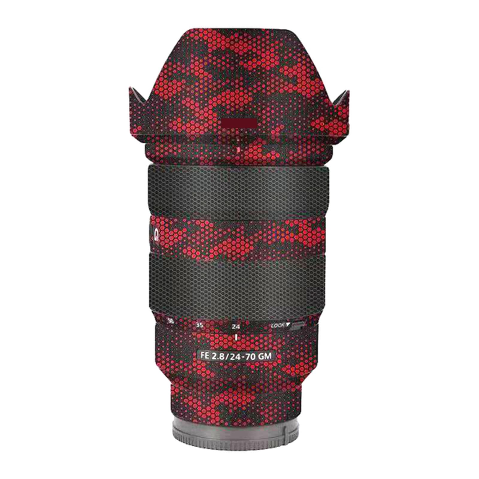 Lens Skin Vinyl Wrap Film Camera Protective Sticker Protector Coat for Sony FE 24-70mm F2.8 GM Photography Accessories FE 2.8/24-70 GM 2.8(Mamba Red)