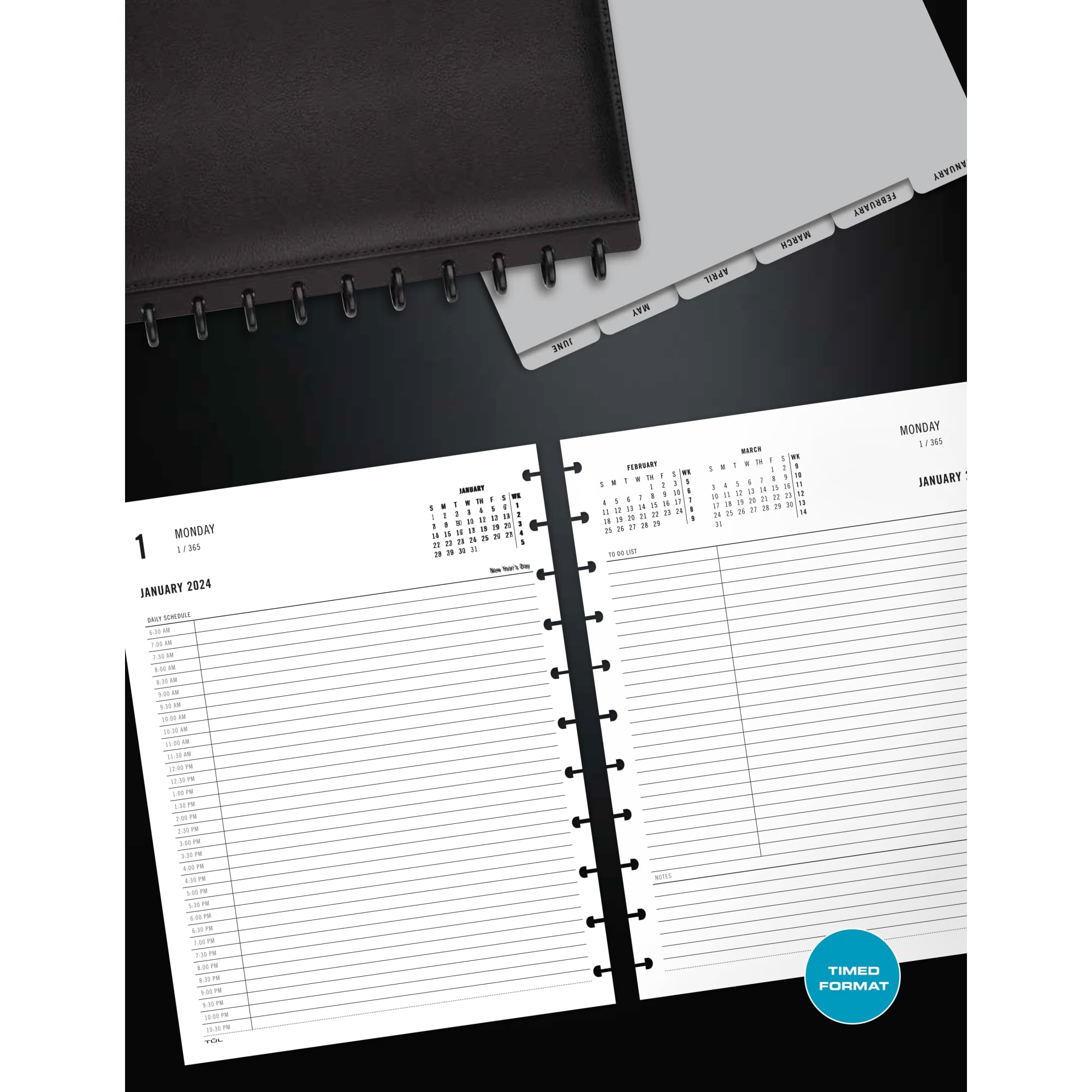 TUL® Discbound Daily Planner Refill Pages, HalfHourly Appointment