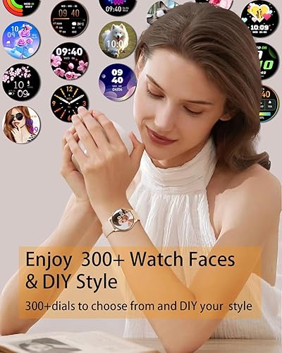Miniatura 3 de Relojes inteligentes para mujer, reloj inteligente impermeable de 1.3 pulgadas con presión arterial, frecuencia cardíaca, monitor de sueño, Spo2,