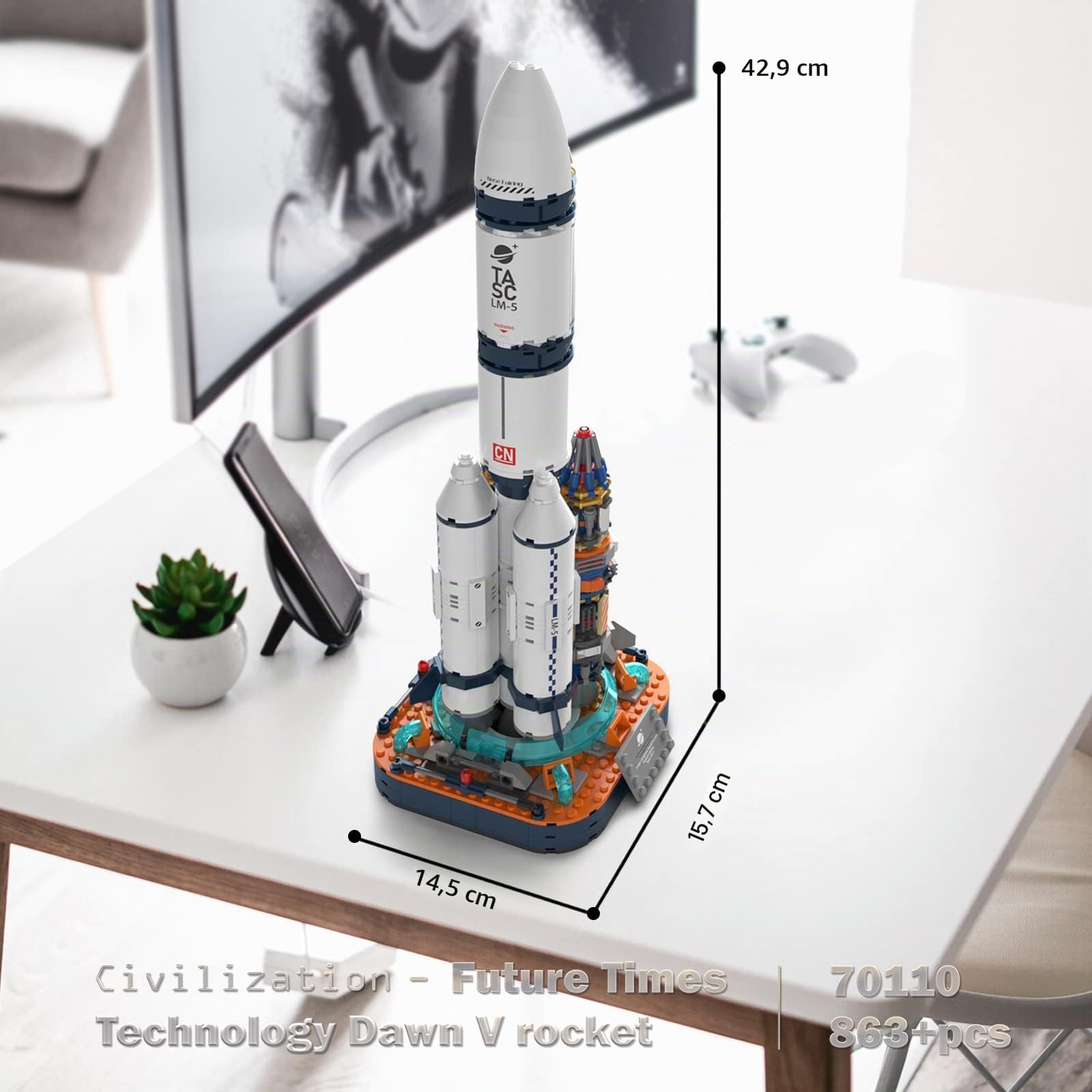 JMBricklayer Space Rocket Building Set per ragazzi 8-14 adulti 70110, giocattoli per esplorazione astronave, navicella spaziale, razzo, nave, set da collezione, regali per adulti, ragazzi e ragazze
