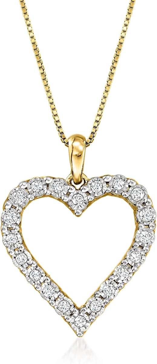 Ross-Simons 0.30 ct. t.w. Diamond Heart Pendant Necklace