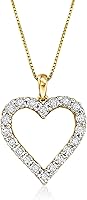 Ross-Simons 0.30 ct. t.w. Diamond Heart Pendant Necklace in 18kt Yellow Gold Over Sterling Silver