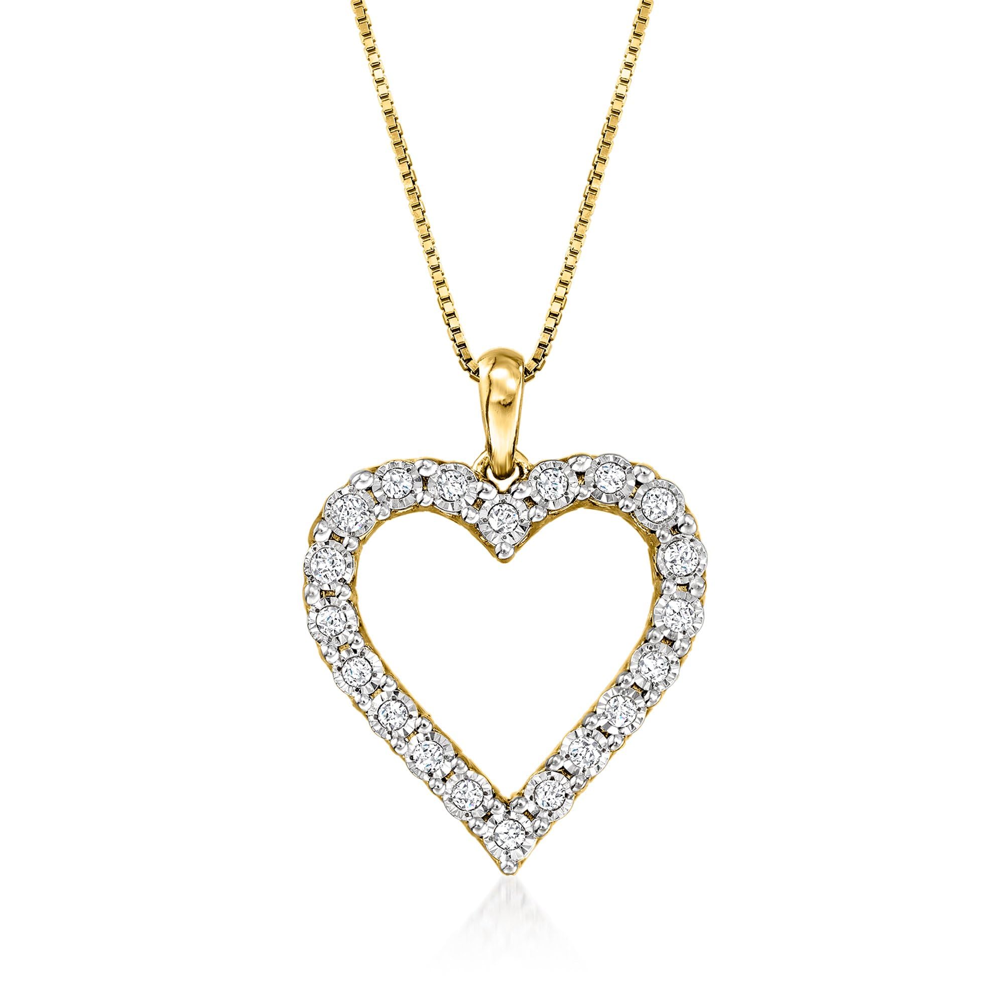 Ross-Simons 0.30 ct. t.w. Diamond Heart Pendant Necklace