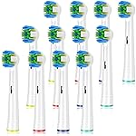Schallcare Replacement Brush Heads Compatible with Oral B Braun Electric Toothbrush - Floss Toothbrush Head Fits for Oral B Pro 1000 Genius Smart Series (12 Pack)