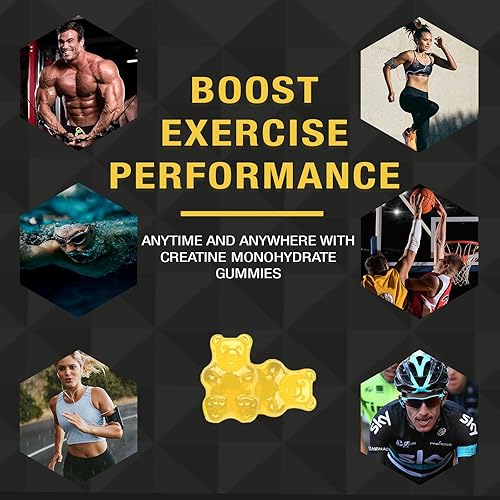 Miniatura 4 de Monohidrato de creatina con vitaminas D3 y B12  Gomitas de colágeno hidrolizado y creatina sin azúcar  60 unidades
