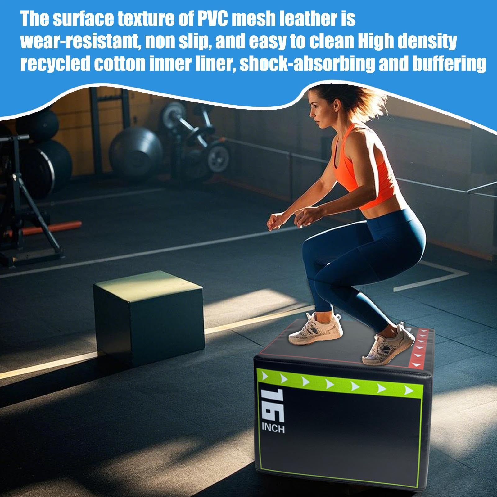 Jumping Box Training, nicht Slip Shockproof Plyometric Jump Box, tragbare, widerstandsfähige Fitness Equipment Strength, Cardio, Agility Workouts, Jump for Home, Gym, 40 x 30 x 35 cm