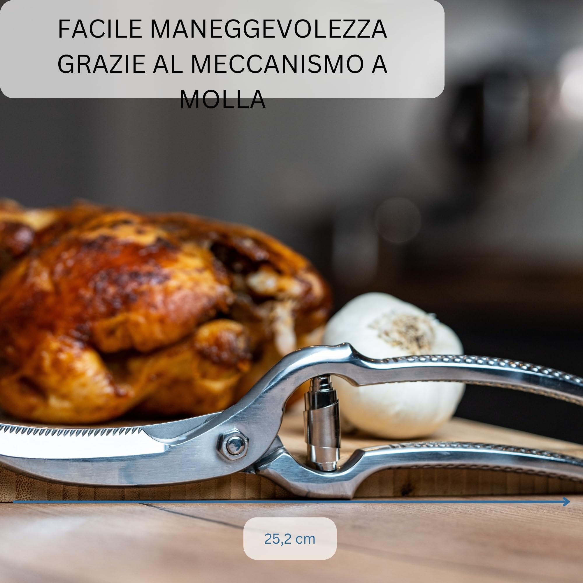 Westmark Set per Pollo, 3 Pezzi, 1 Trinciapollo con Meccanismo a Molla, 1 Ago per la Carne + 1 Spago da Cucina 60 m, Acciaio Inossidabile/Poliestere, Classic, Argento/Bianco, 137122E6