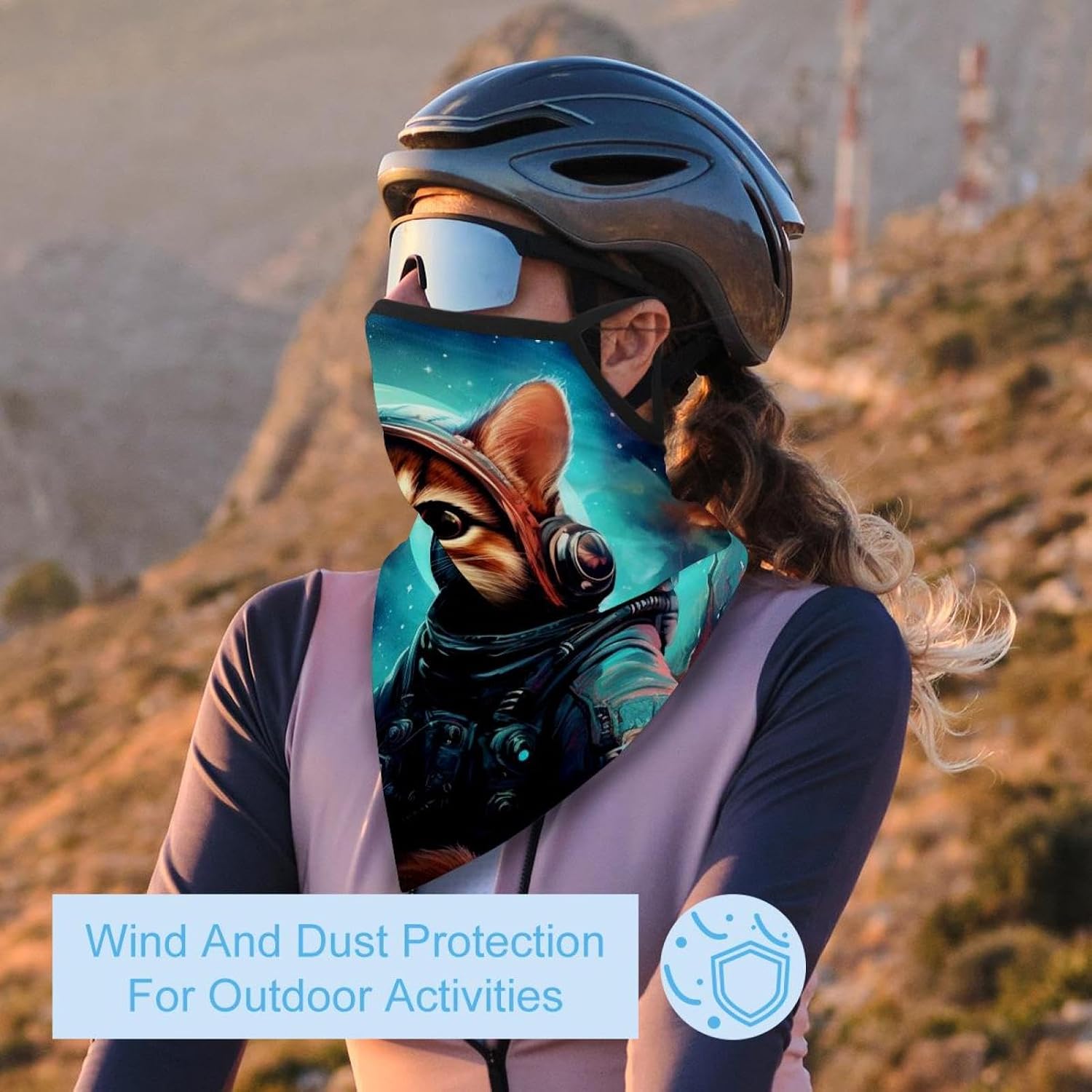 4 Pack Starry Animal Neck Gaiter Face Cover Scarf, Breathable Sun & Wind-proof for Skiing Fishing Hiking Cycling