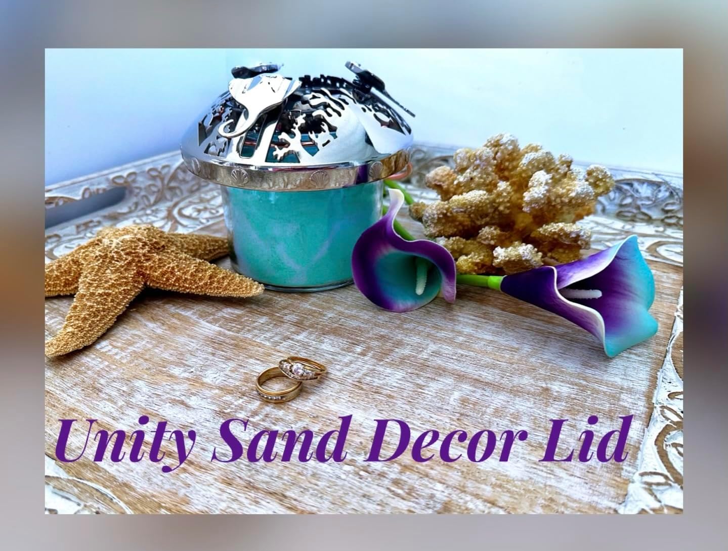 Adjustable Candle Topper for Jar Candles - Ocean Design with Coral Reef & Stingrays - Candle Cover Shade Sleeve Lid