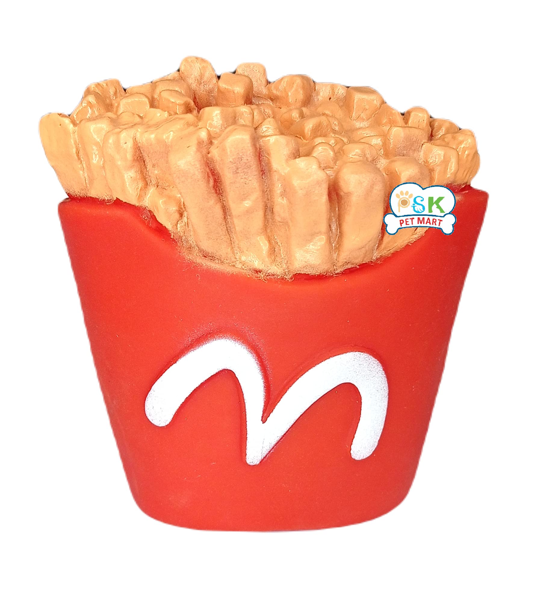 PSK PET MART Squeaky Vinyl Chew Latex McD French Fries Dog Toy (Pack of 1)