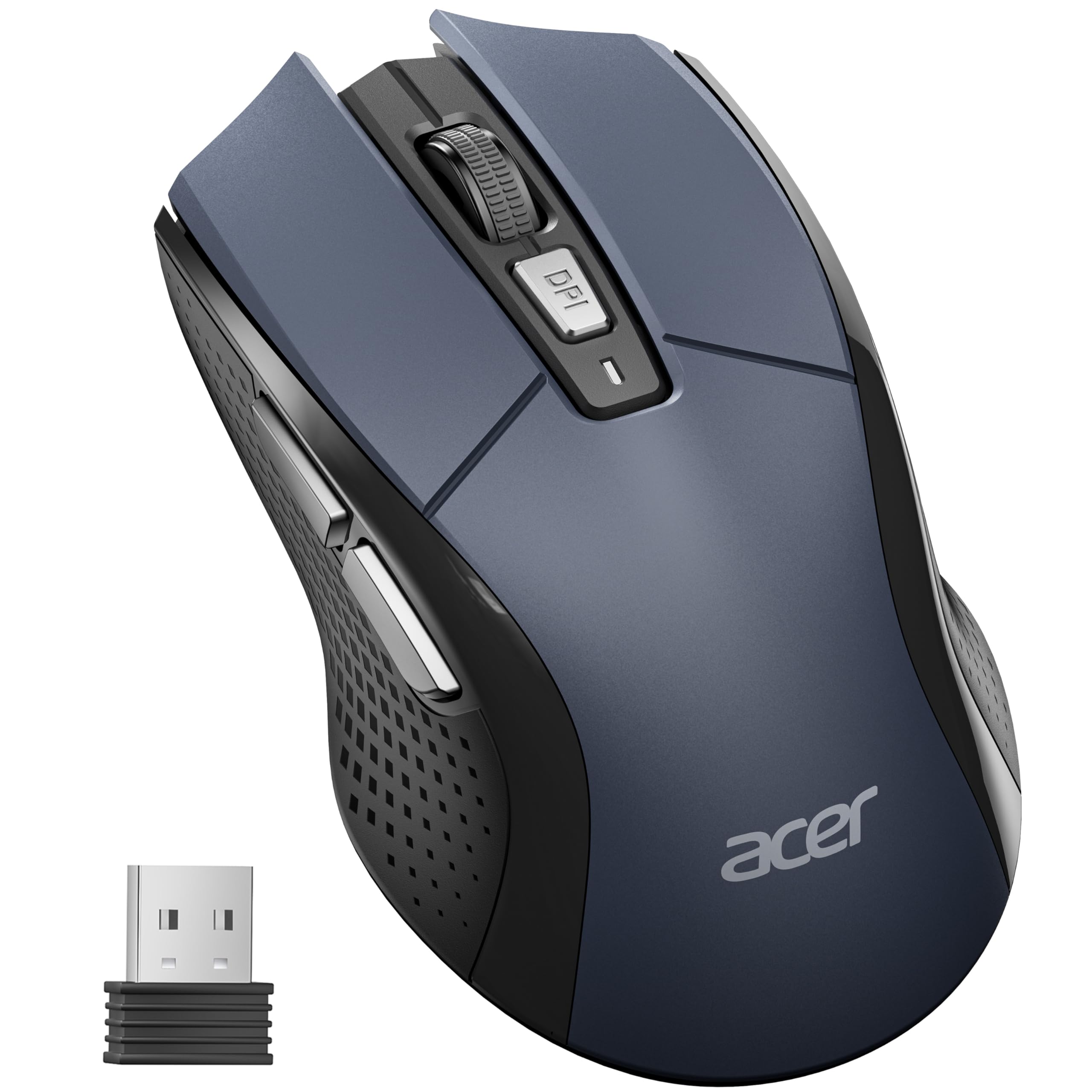 acer Wireless Mouse for Laptop, 2.4GHz Computer Mouse 5 Adjustable DPI Office Cordless USB Mice with USBA Receiver, 6 Buttons, 4000 DPI, Medium to Large Sized Hands Compatible with PC, Laptop, Desktop