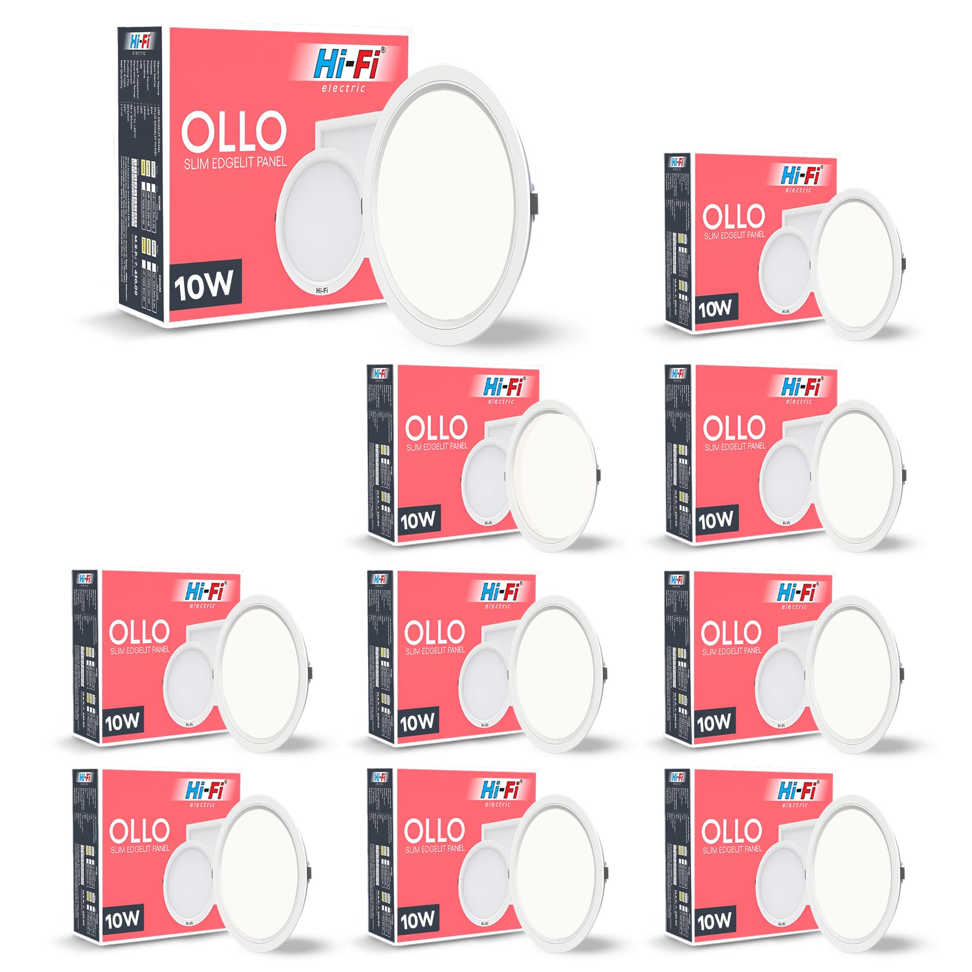 elleys' Hi-Fi OLLO 10 watt Slim EDGELIT Led Panel Light for Celling |Energy Saving | Up to 4 kV Surge Protection |False Ceiling Lights | Natural White Light |BIS Certified |Round led Light_Pack of 10-image-37