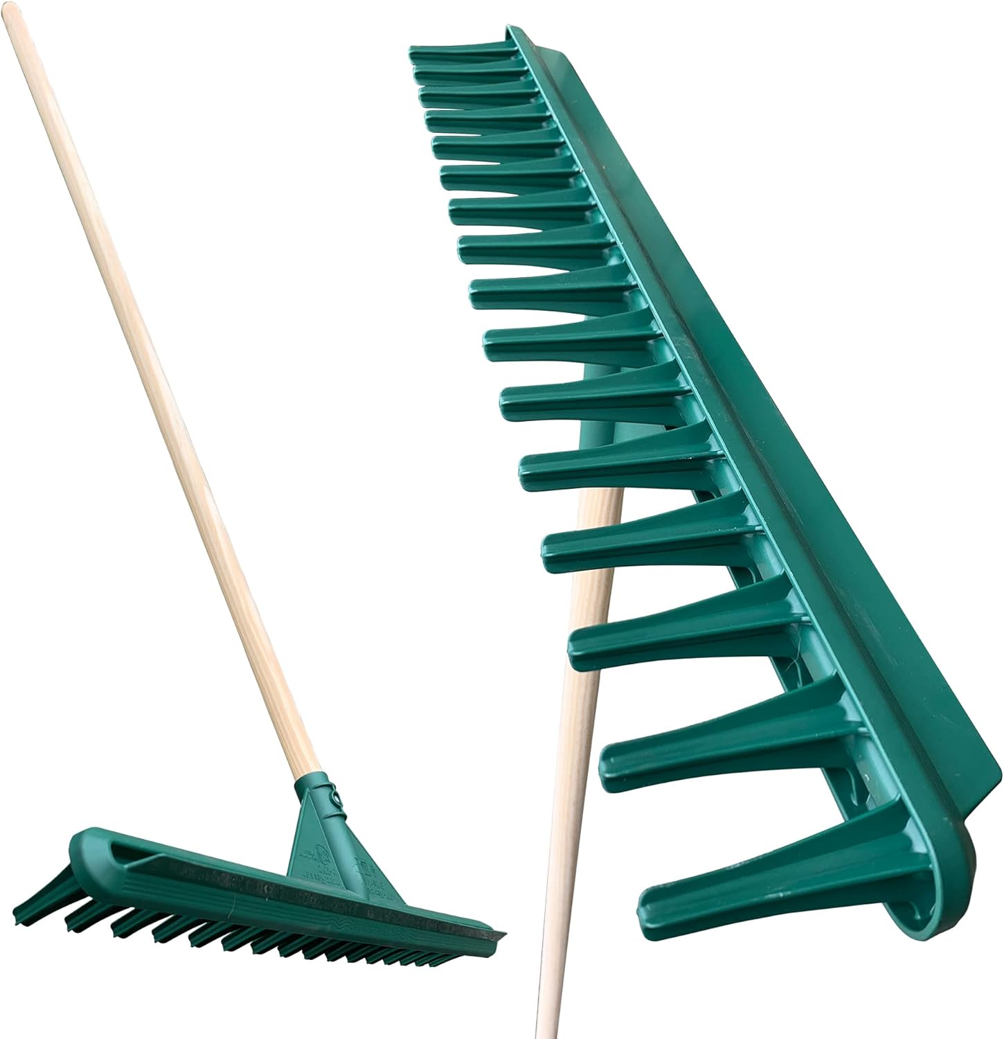 70cm Large Garden Rake with Long Wooden Handle, 16Teeth Durable